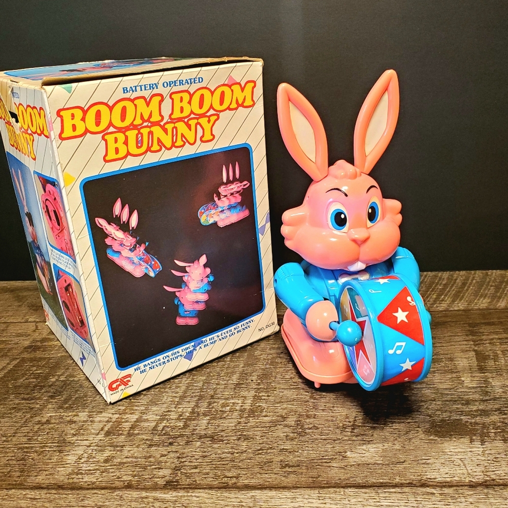 Vintage Boom Pink Bunny Toy Energizer 1990s by Tai Way